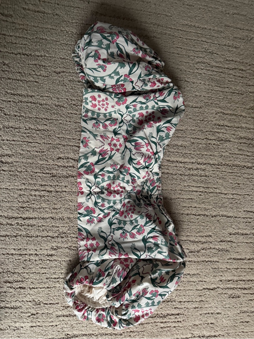 Abercrombie & Fitch White Floral Off-Shoulder Top in Pink & Green